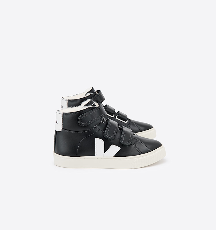 veja sneakers small-esplar-mid-fur felpudo preto MF0800019 Lateral view