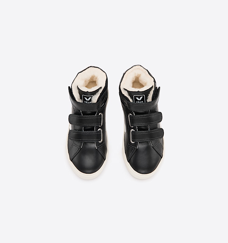 veja sneakers small-esplar-mid-fur fured black MF0800019 Top view