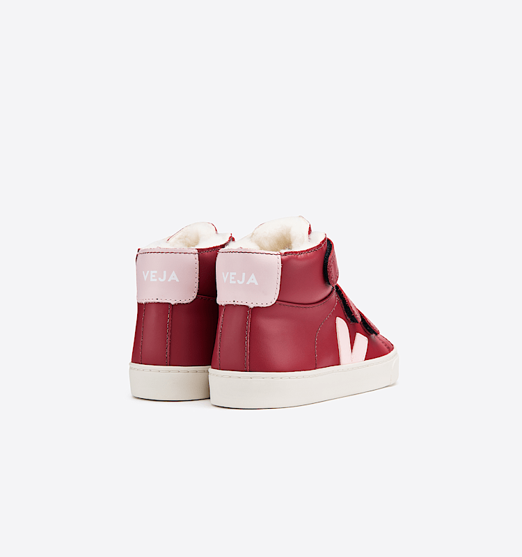 veja sneakers small-esplar-mid-fur forro rojo MF0801723 Back view