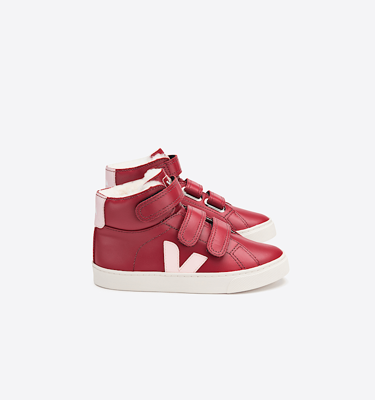 veja sneakers small-esplar-mid-fur felpudo vermelho MF0801723 Lateral view