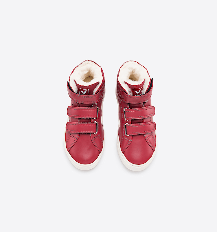 veja sneakers small-esplar-mid-fur felpudo vermelho MF0801723 Top view