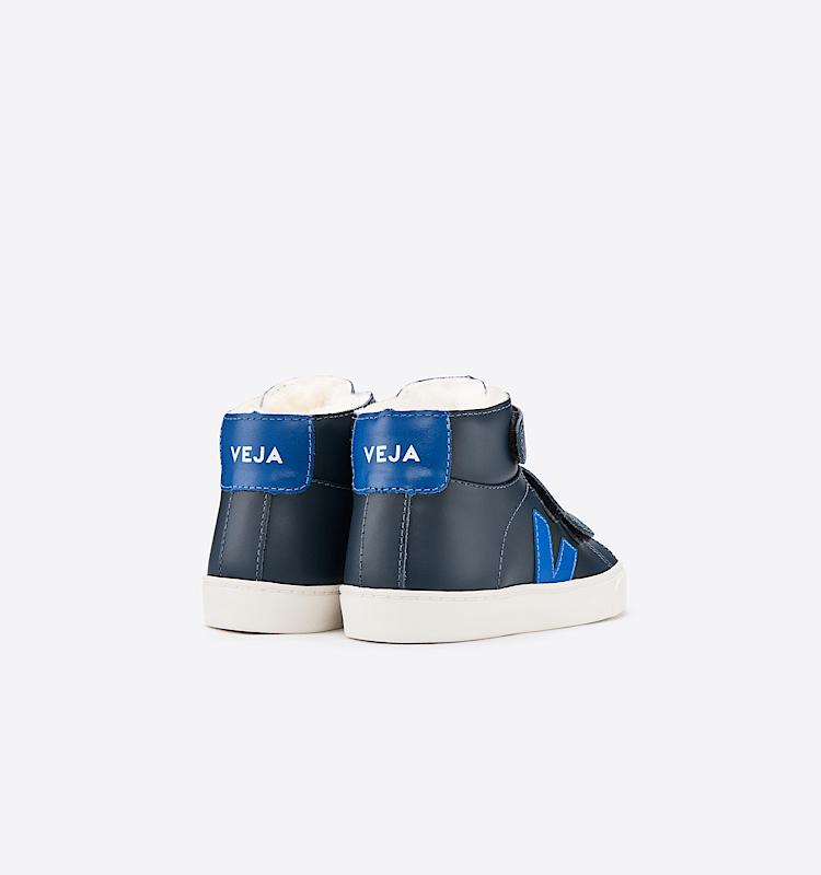 veja sneakers small-esplar-mid-fur felpudo azul MF0801708 Back view