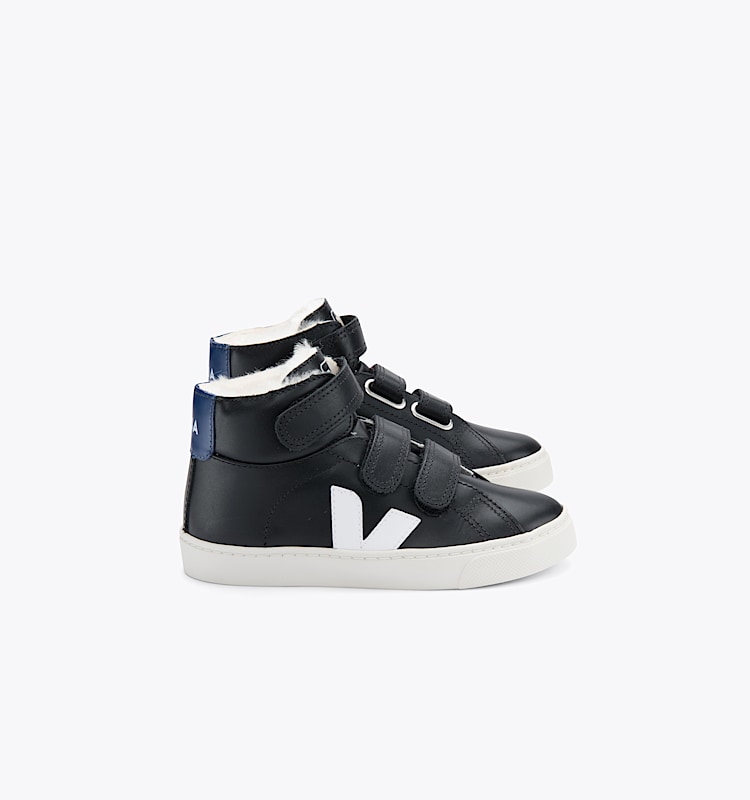 veja sneakers small-esplar-mid-fur felpudo preto MF0802035 Lateral view