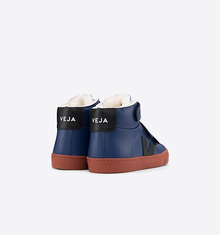 veja sneakers small-esplar-mid-fur 毛皮 蓝色 MF0802003 Back view