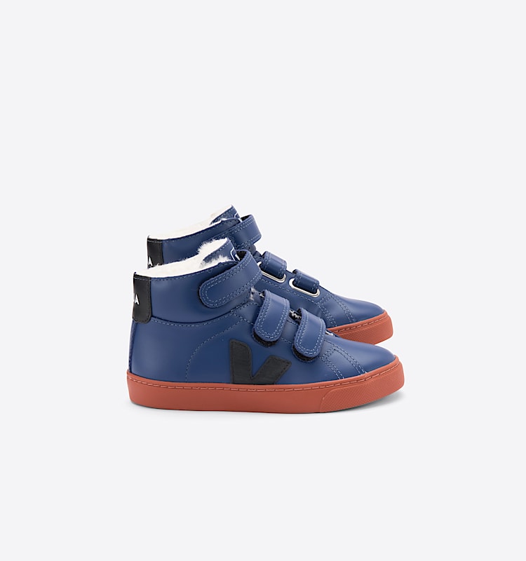 veja sneakers small-esplar-mid-fur felpudo azul MF0802003 Lateral view