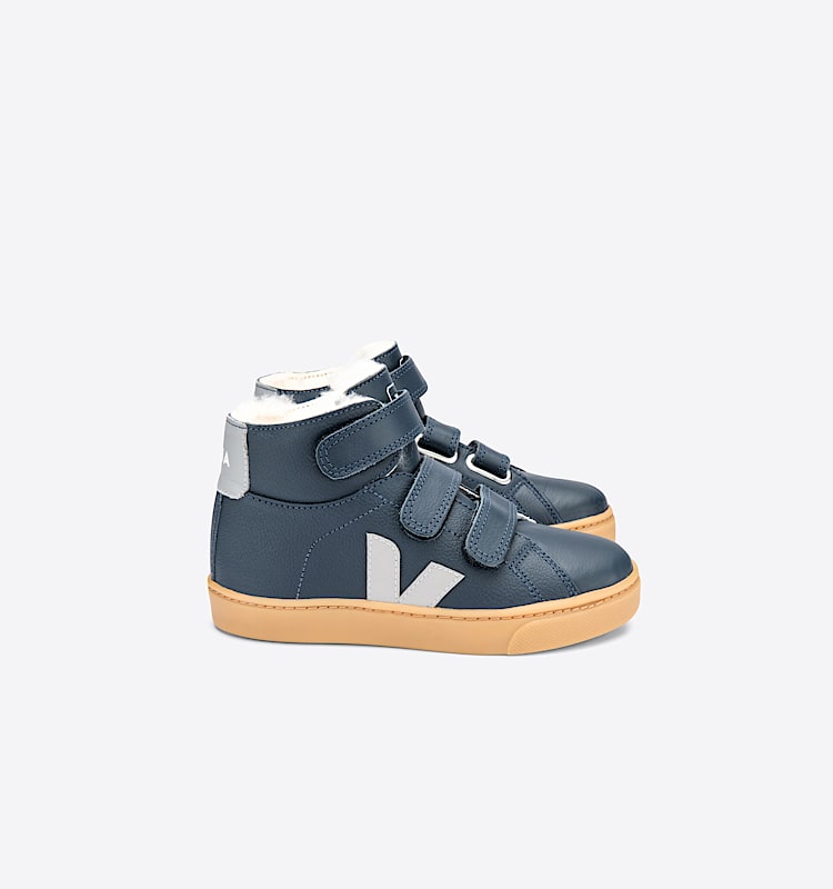 veja sneakers small-esplar-mid felpudo azul MV0602398 Lateral view