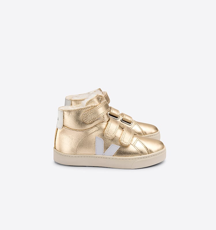 veja sneakers small-esplar-mid felpudo dourado MV0602412 Lateral view