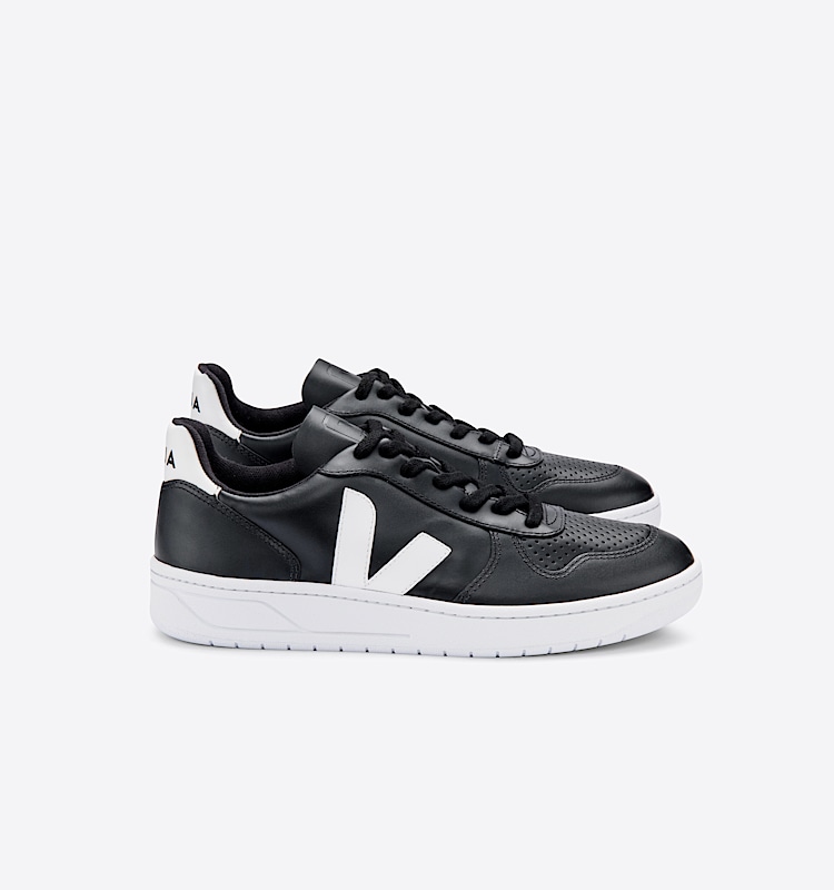 veja sneakers v-10 couro preto VX0202268 Lateral view