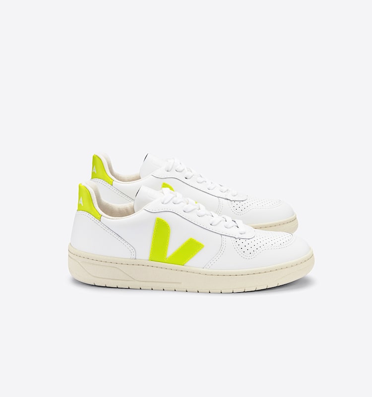 veja sneakers v-10 couro branco VX0202086 Lateral view