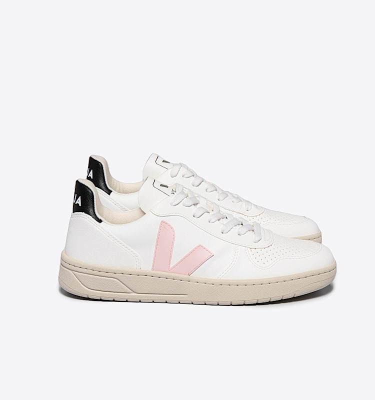 veja sneakers v-10 couro branco VX0702558 Lateral view