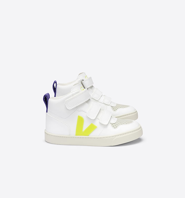 veja sneakers small-v-10-mid vegan branco DV0702559 Lateral view