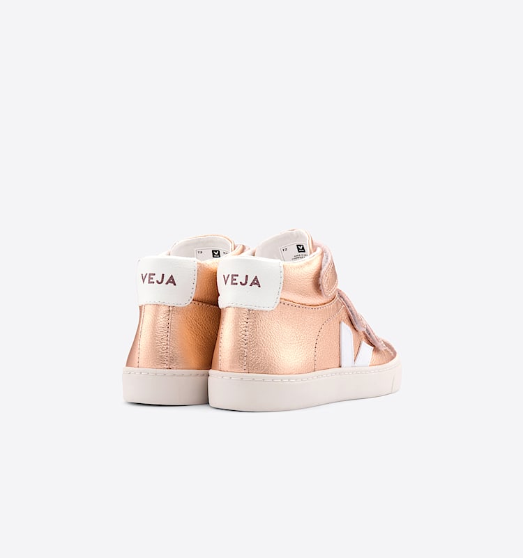 veja sneakers small-esplar-mid cuero rosa MV0502378 Back view