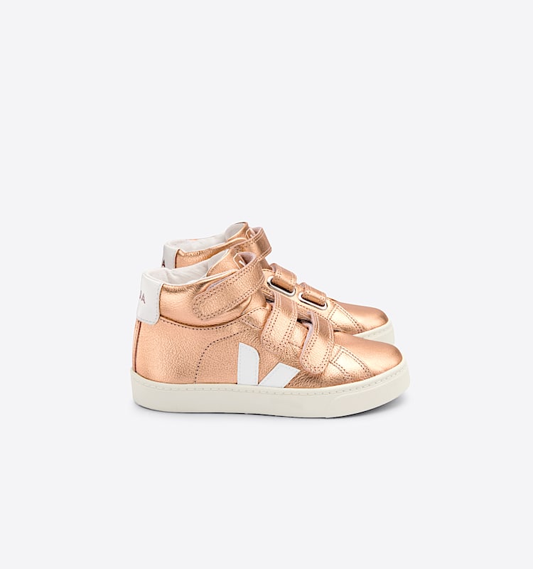 veja sneakers small-esplar-mid cuir rose MV0502378 Lateral view