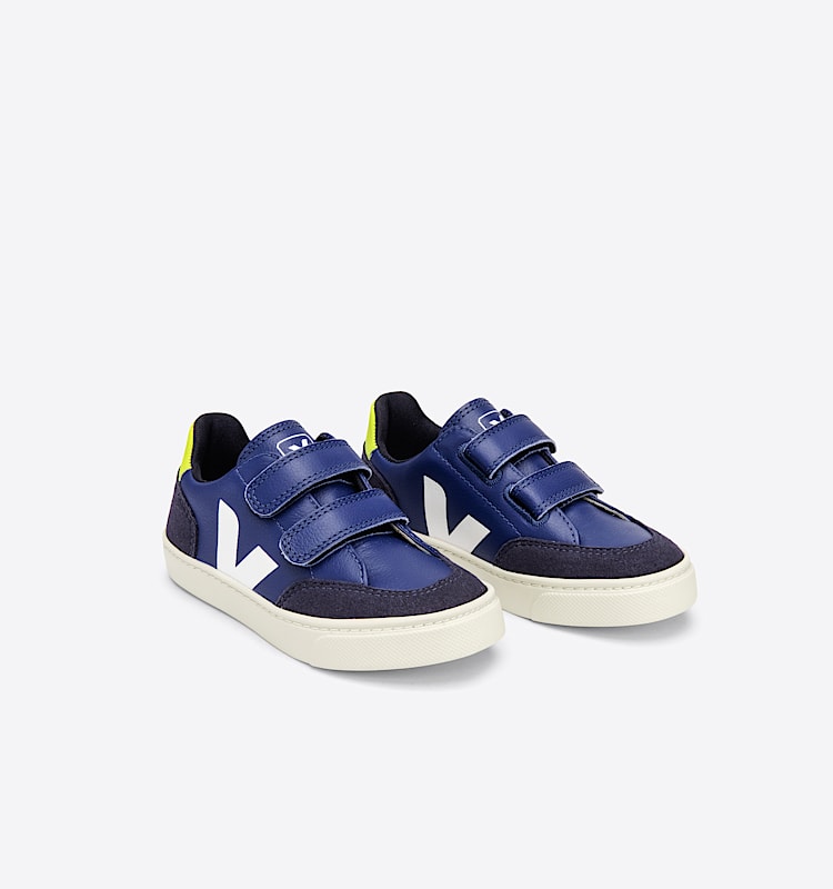 veja sneakers small-v-12 leather blue XV0502720 Top view