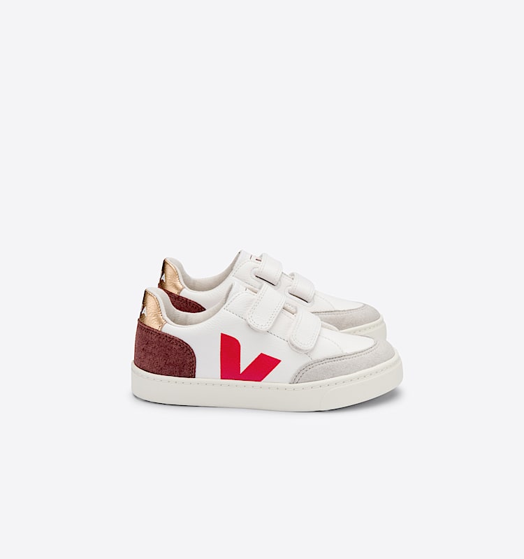 veja sneakers small-v-12 couro branco XV0502404 Lateral view