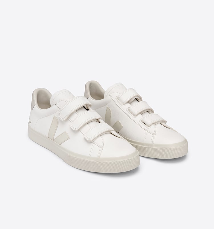 veja sneakers recife-logo cuero blanco RC0502688 Top view