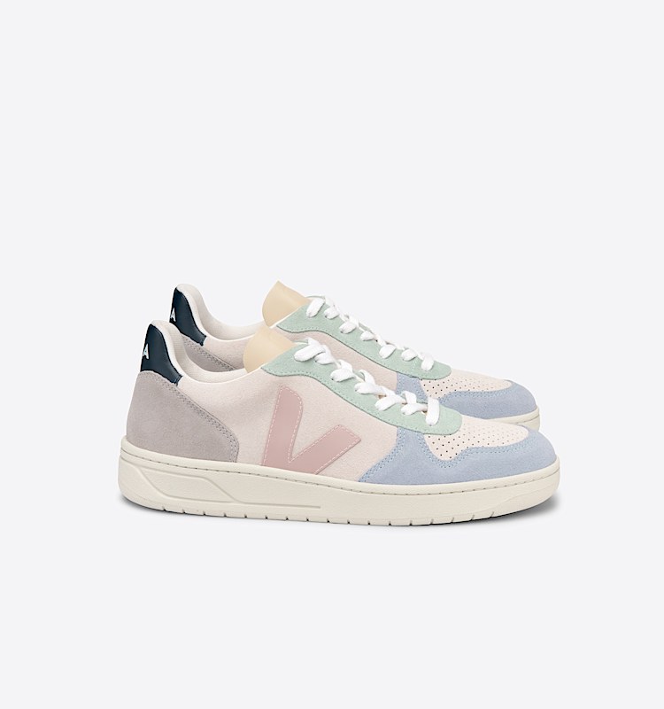 veja sneakers v-10 suede multicolor VX0302495 Lateral view