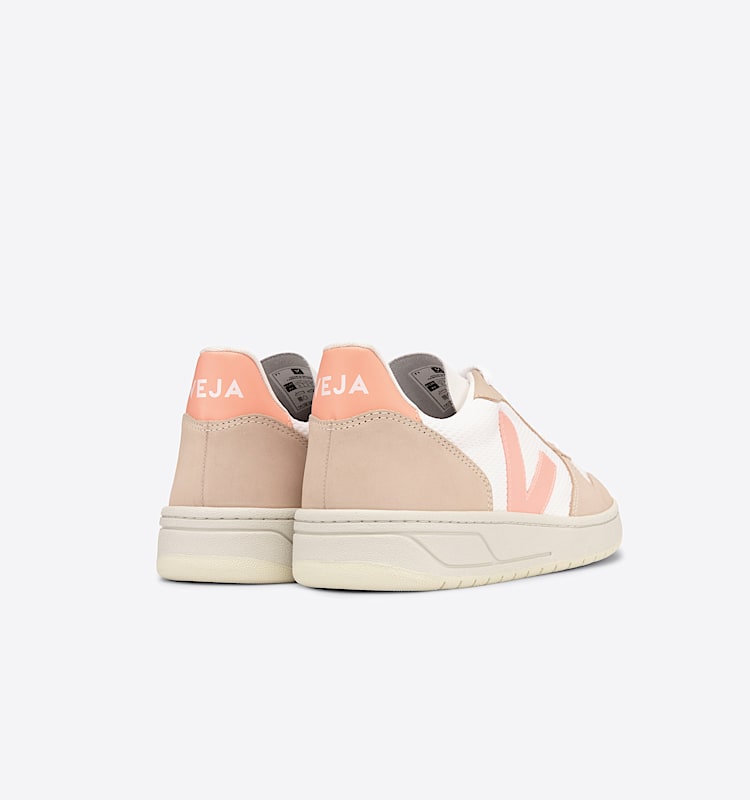 veja sneakers v-10 algodón-orgánico beige VX0102823 Back view