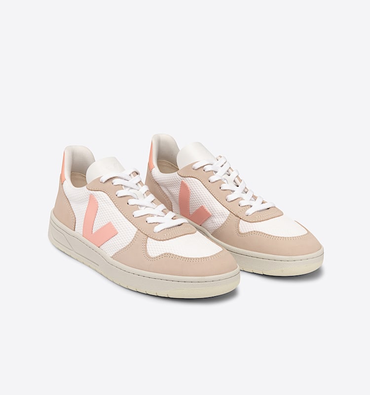 veja sneakers v-10 bio-baumwolle beige VX0102823 Top view