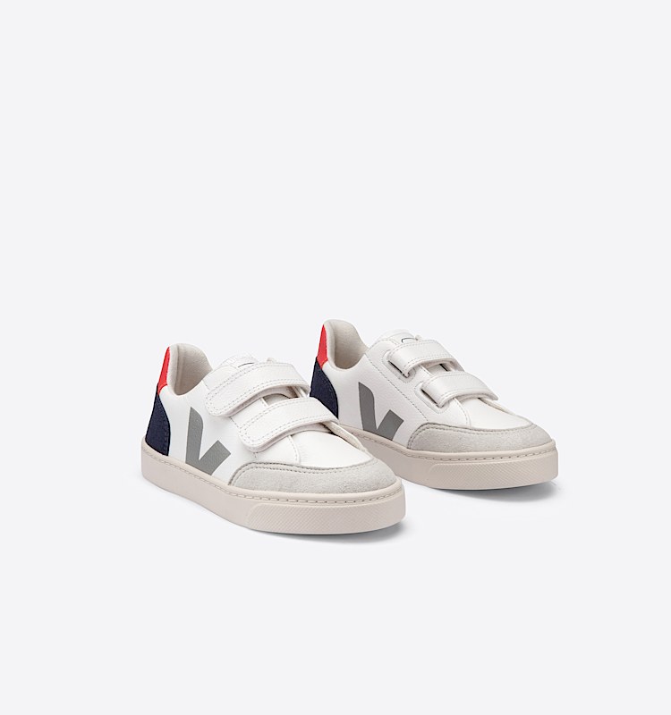 veja sneakers small-v-12 couro branco XV0502399 Top view