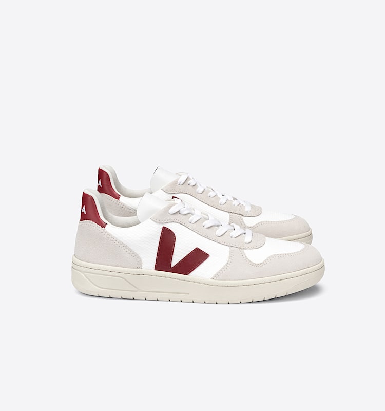 veja baskets v-10 coton-biologique blanc VX0101314 Lateral view