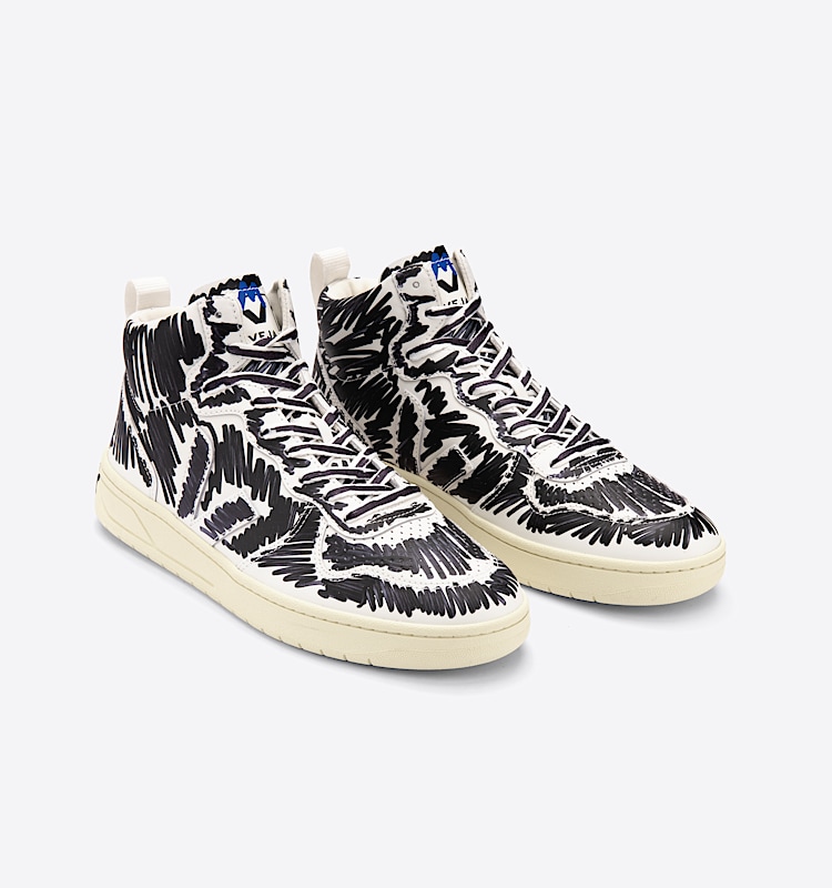 veja sneakers v-15 皮革 黑色 VQ0203067 Top view