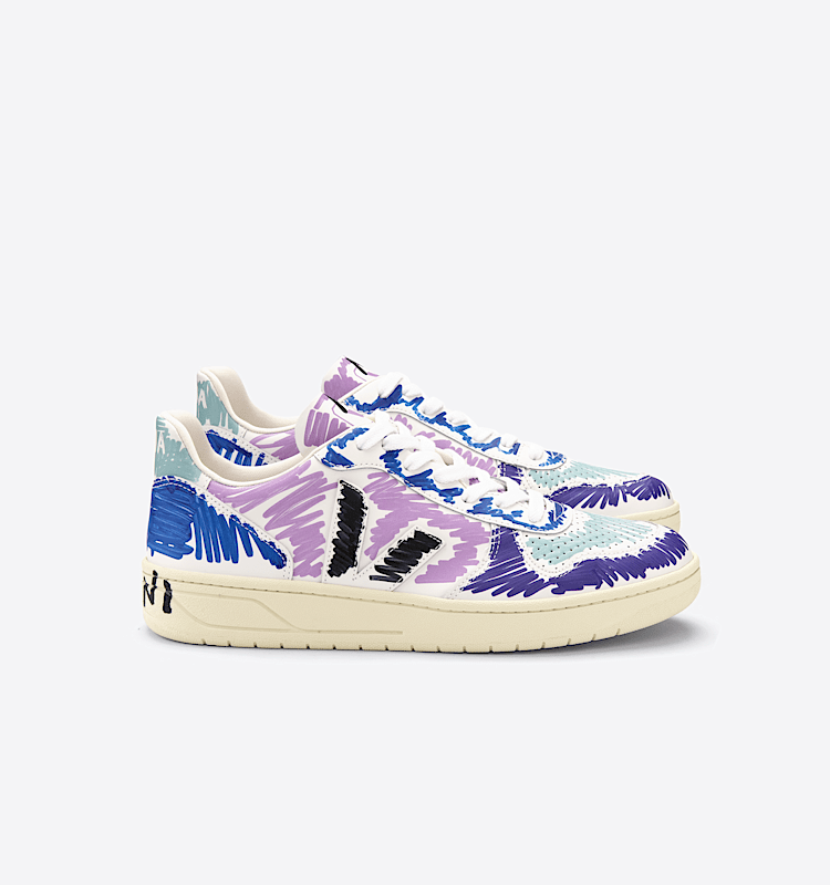 veja sneakers v-10 leather multicolor VX0203081 Lateral view