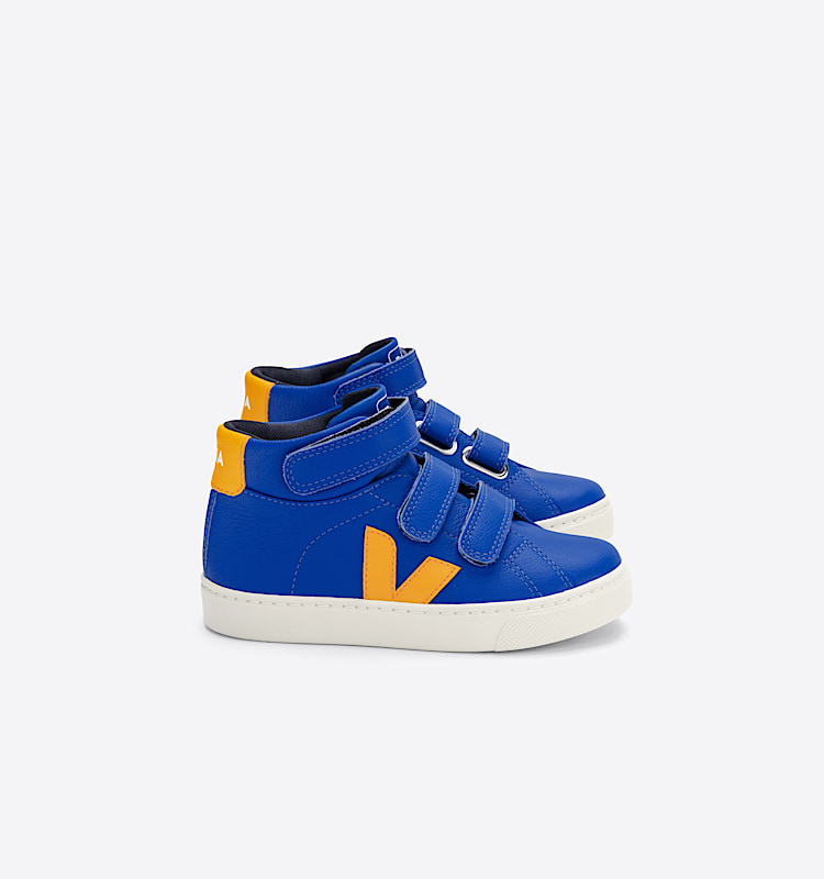 veja sneakers small-esplar-mid couro azul MV0503009 Lateral view