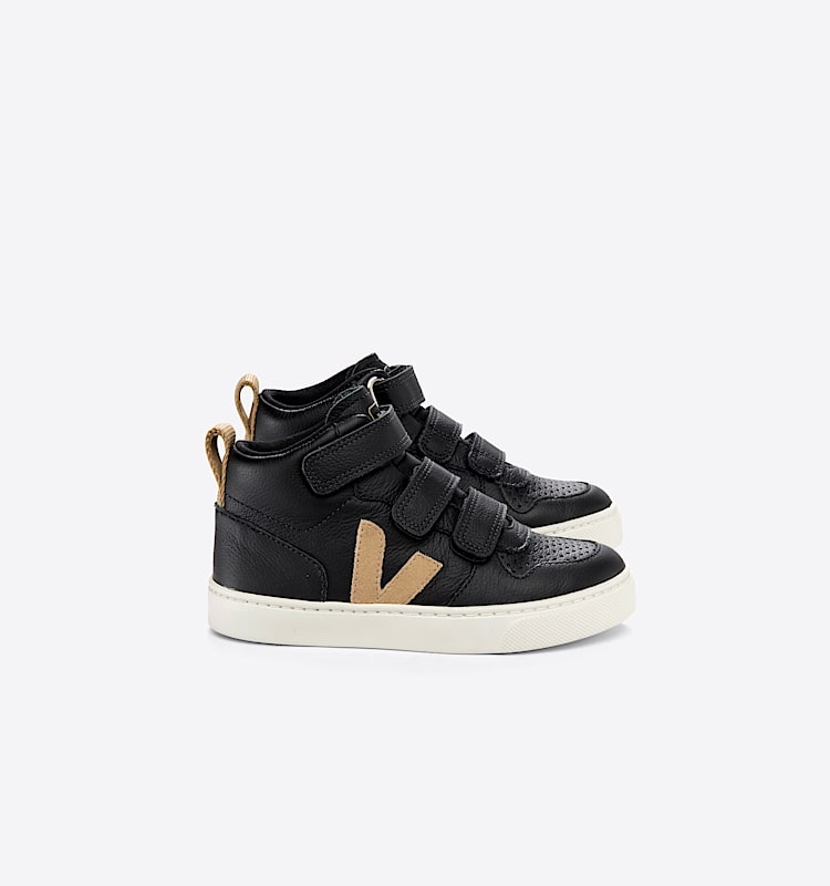 veja baskets small-v-10-mid cuir noir DV0503049 Lateral view