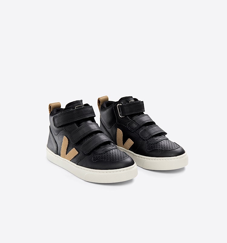 veja baskets small-v-10-mid cuir noir DV0503049 Top view