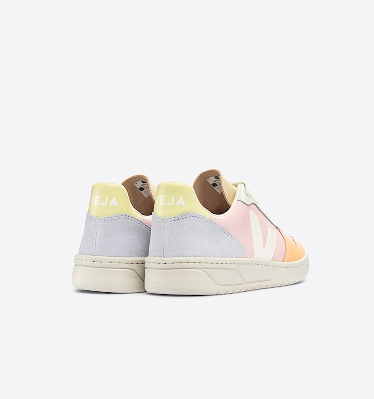 veja sapatilhas v-10 couro multicolor VX0203199 Back view
