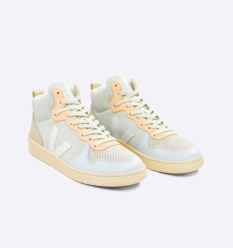 veja sneakers v-15 semsket-skinn grønn VQ0303130 Top view