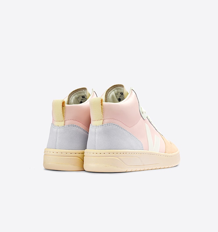 veja baskets v-15 cuir multicolore VQ0203142 Back view