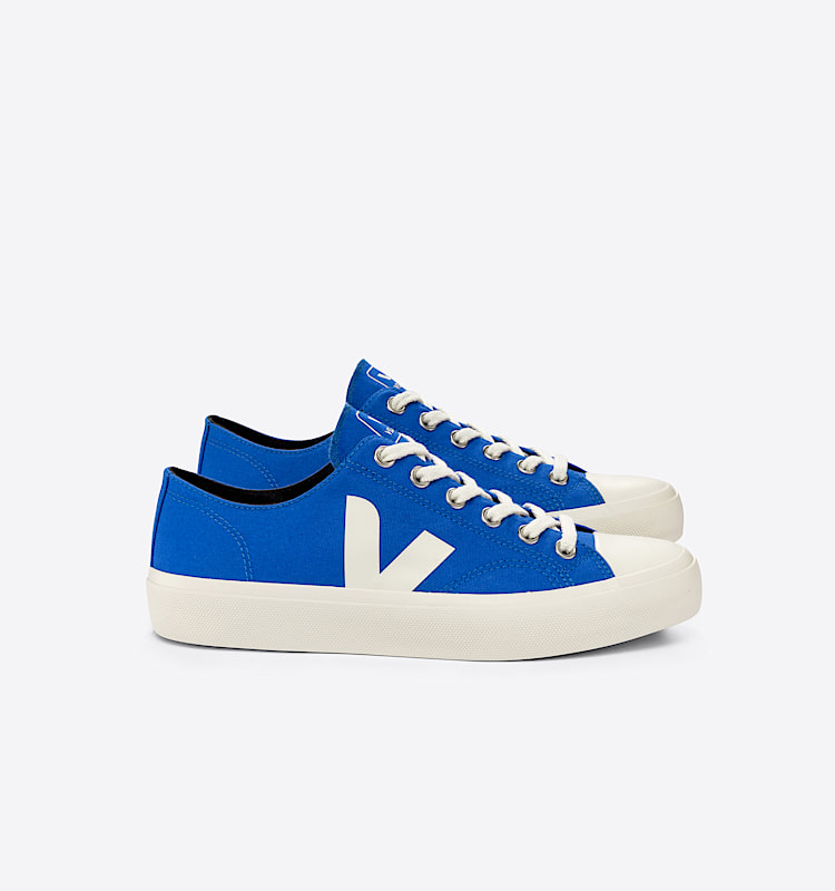 veja sneakers wata-ii-low 有机棉 蓝色 PL0103166 Lateral view