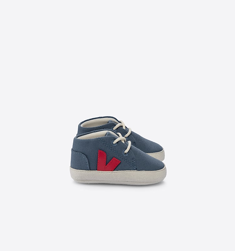 veja sapatilhas baby algodão-orgánico azul BB0103262 Lateral view