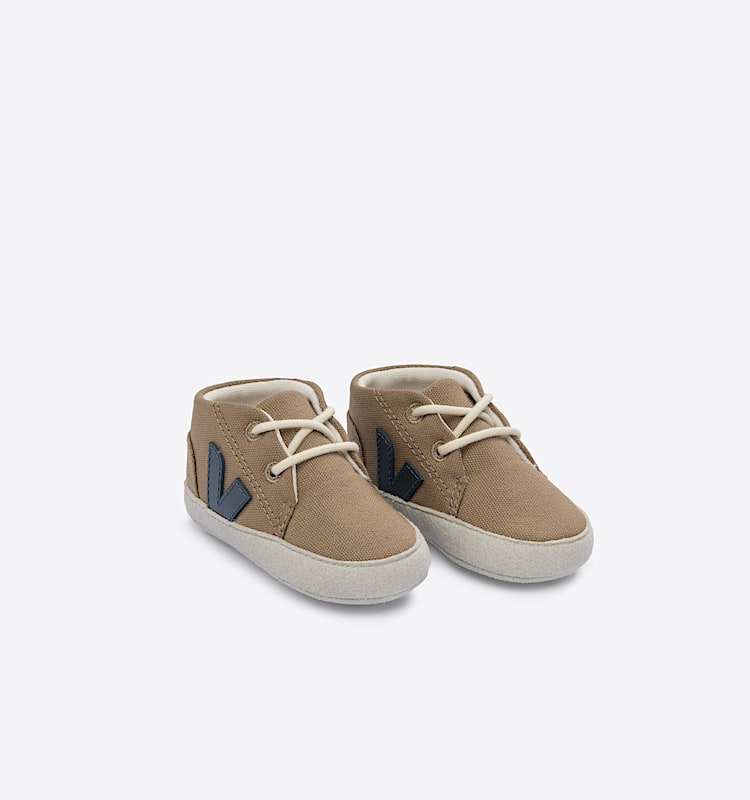 veja zapatillas baby algodón-orgánico marrón BB0103258 Top view