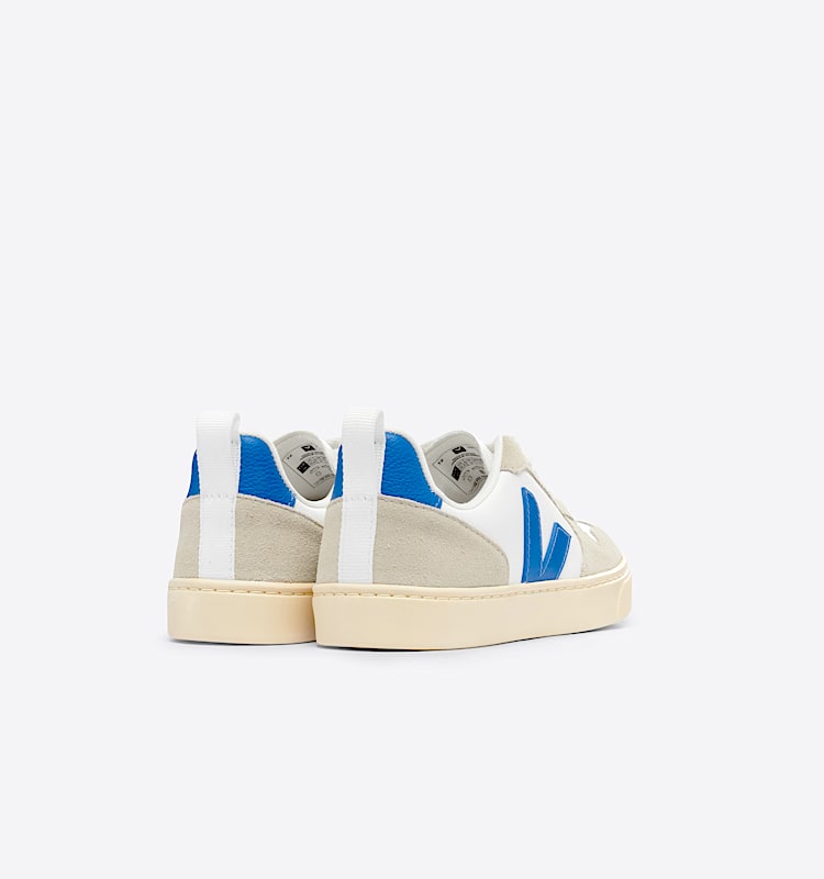 veja sapatilhas small-v-10-laces couro bege CX0503260 Back view