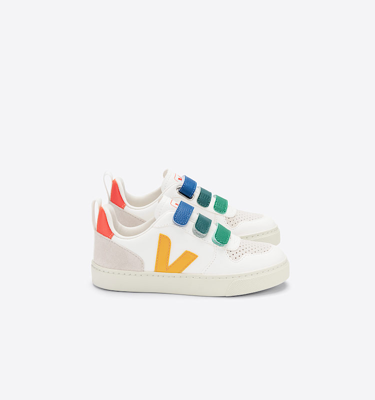 veja baskets small-v-10 cuir multicolore CV0502905 Lateral view
