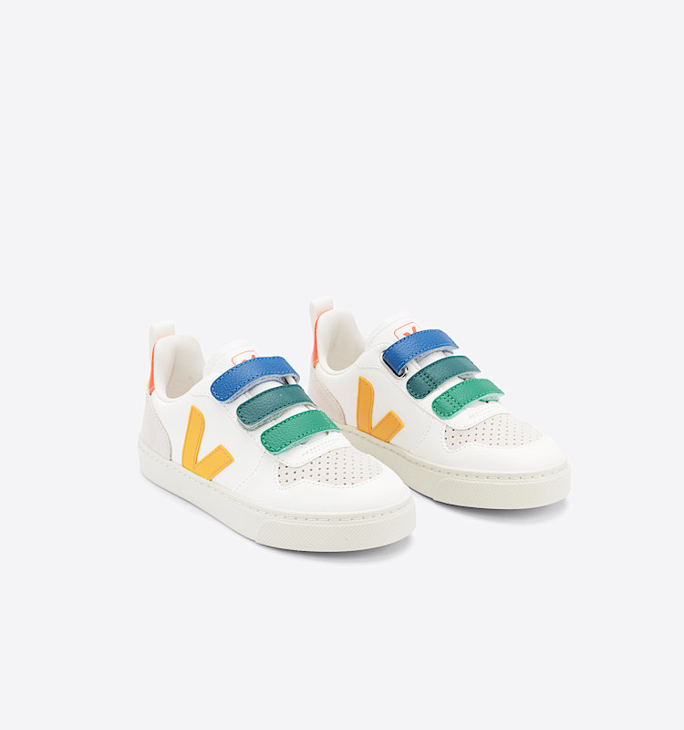 veja baskets small-v-10 cuir multicolore CV0502905 Top view