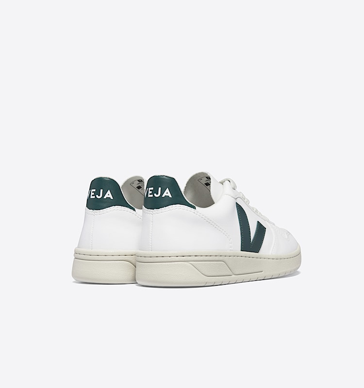 veja baskets v-10 cuir blanc VX0703276 Back view