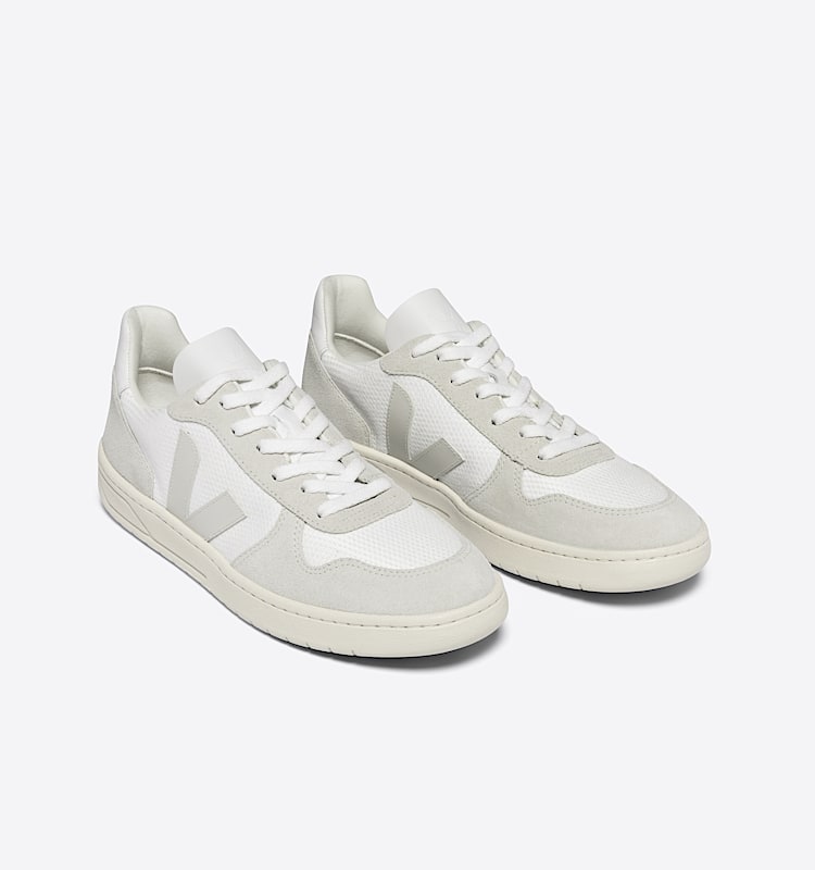 veja baskets v-10 coton-biologique blanc VX0102499 Top view