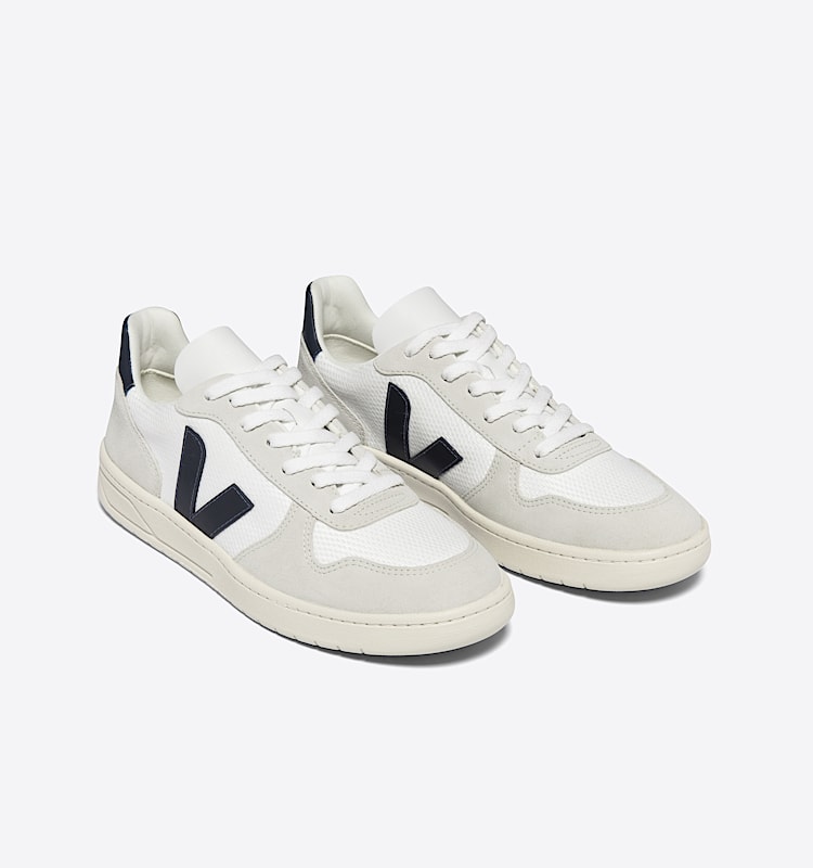 veja baskets v-10 coton-biologique blanc VX0101380 Top view