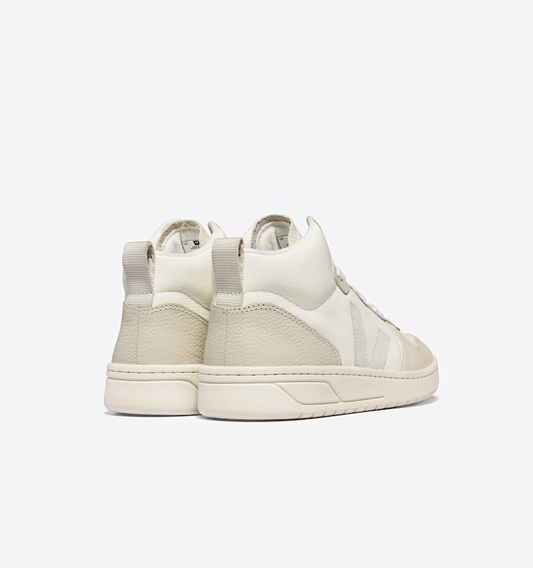 veja baskets v-15 cuir beige VQ0503451 Back view