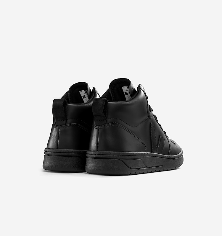 veja baskets v-15 cuir noir VQ0203305 Back view