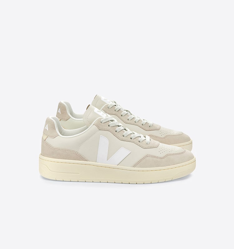 veja baskets v-90 cuir beige VD2003378 Lateral view