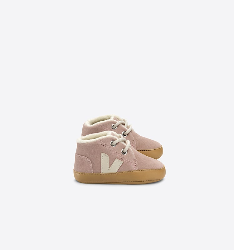veja sapatilhas baby-winter camurça cor-de-rosa BF0303445 Lateral view