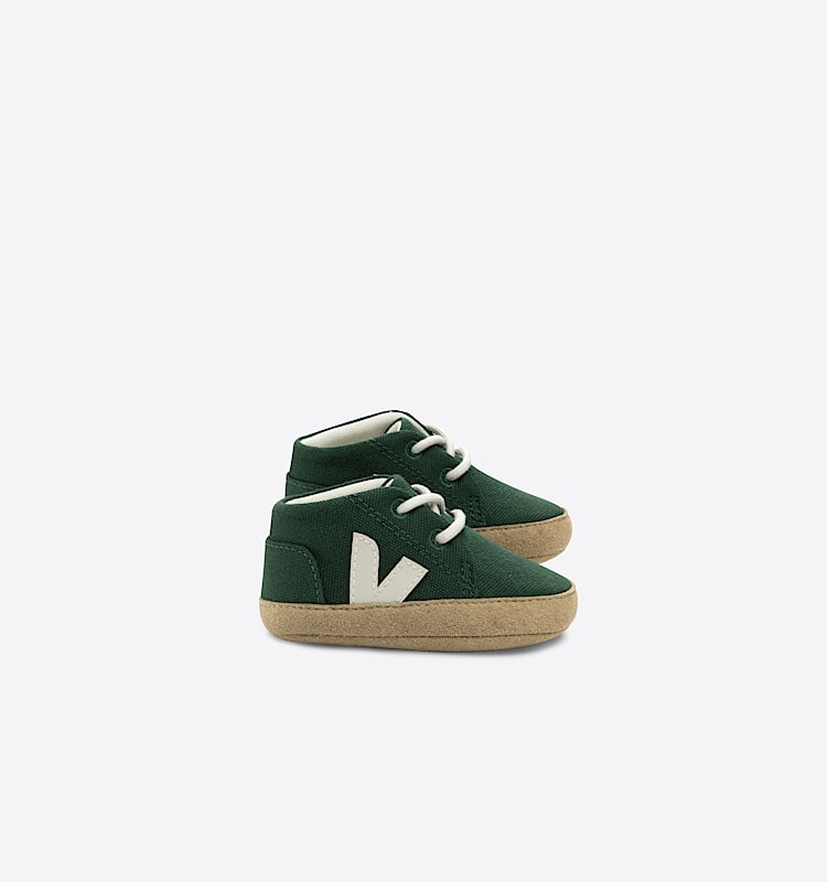 veja sapatilhas baby algodão-orgánico verde BB0103442 Lateral view