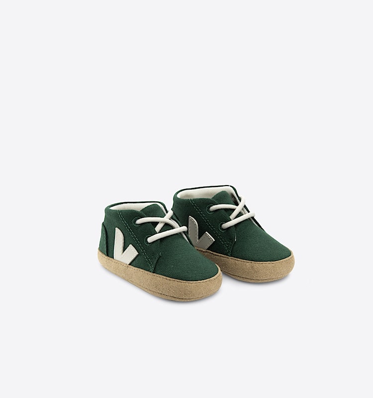 veja zapatillas baby algodón-orgánico verde BB0103442 Top view