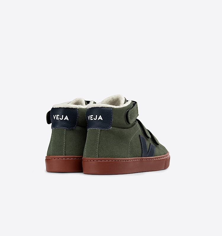 veja sneakers small-esplar-mid-winter 麂皮 绿色 MW0303430 Back view