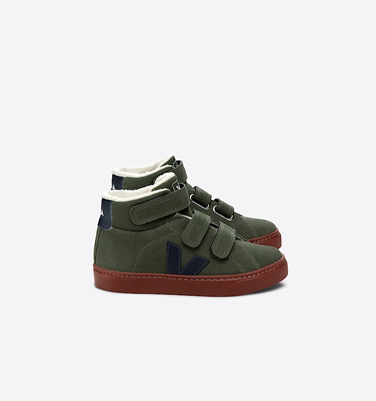 veja sneakers small-esplar-mid-winter 麂皮 绿色 MW0303430 Lateral view